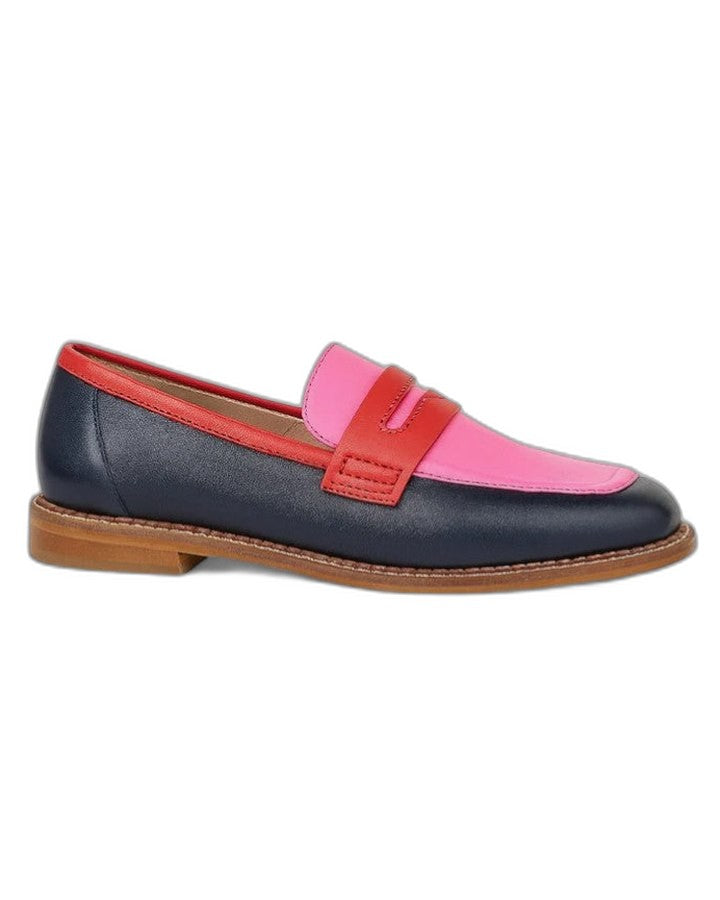 Comfortable Color Block Loafers for Women with Leather Closed Toe Casual Style