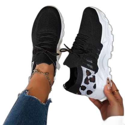 Comfortable Cream Mesh Sneakers for Women with Platform Closed Toe Lace Up Casual Style
