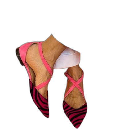Comfortable Flats for Women with Ankle Strap Pointed Toe Casual Style