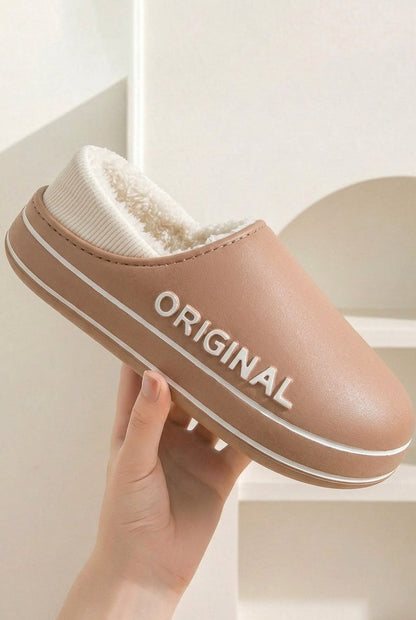 Comfortable Fleece Mules for Women with Platform Closed Toe Fur Lined Lounge Style