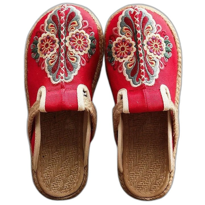 Comfortable Floral Mules for Women with Closed Toe Casual Style
