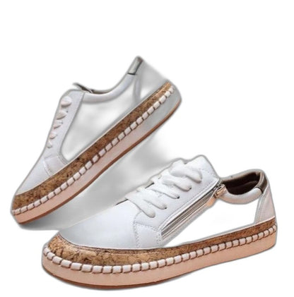 Comfortable Floral Sneakers for Women with Platform Closed Toe Lace Up Casual Style
