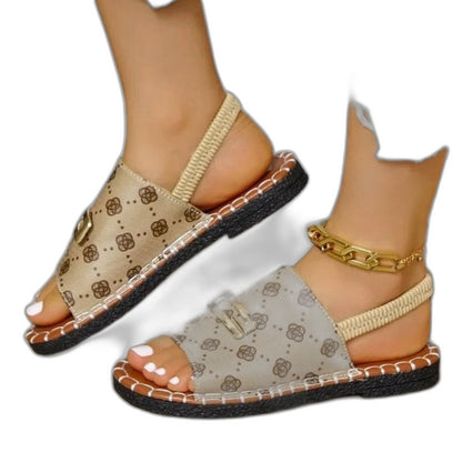 Comfortable Geometric Sandals for Women with Open Toe Buckle Casual Style