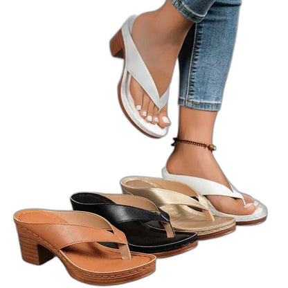 Comfortable Gold Sandals for Women with Platform Open Toe Casual Style