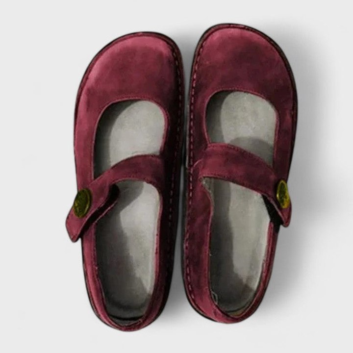 Comfortable Green Leather Mary Jane Shoes for Women with Closed Toe Buckle Casual Style