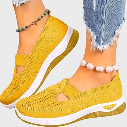 Comfortable Green Mesh Sneakers for Women with Closed Toe Casual Style