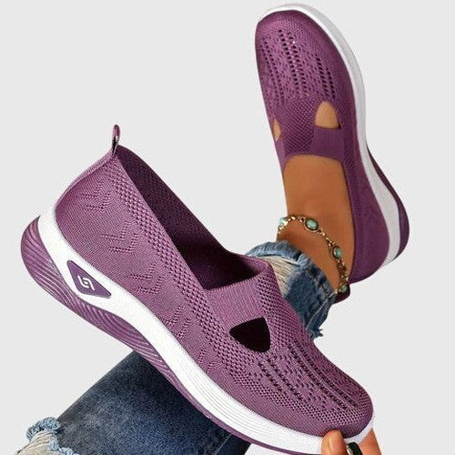 Comfortable Green Mesh Sneakers for Women with Closed Toe Casual Style