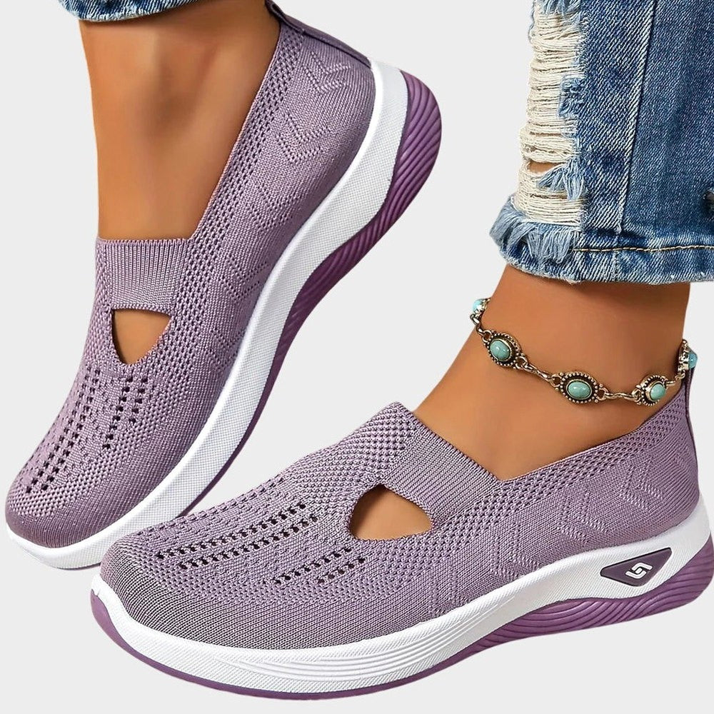 Comfortable Green Mesh Sneakers for Women with Closed Toe Casual Style