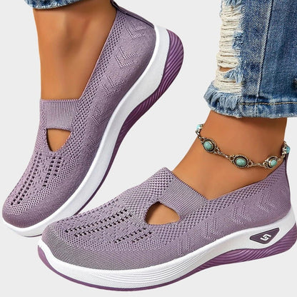 Comfortable Green Mesh Sneakers for Women with Closed Toe Casual Style