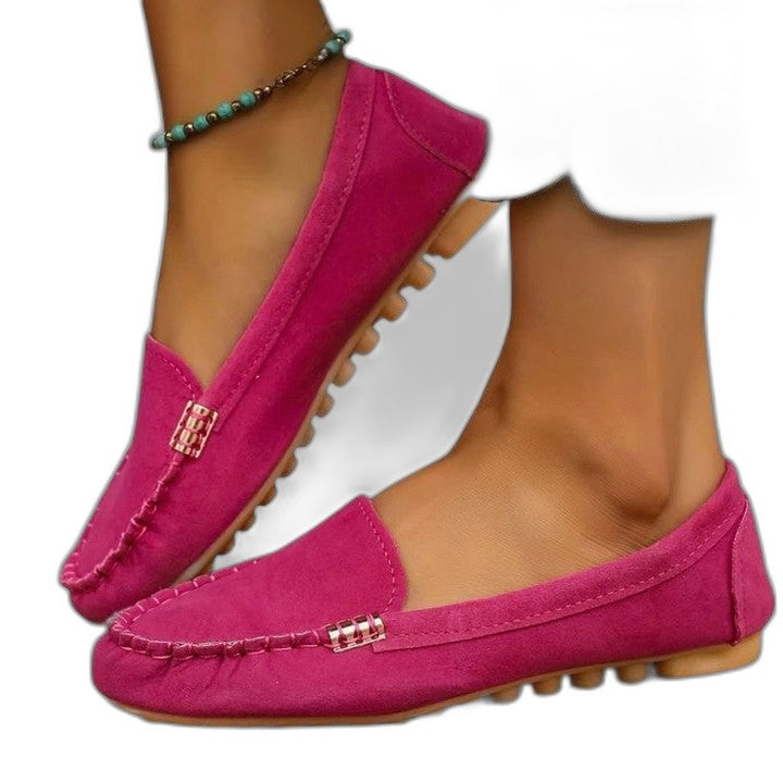 Comfortable Green Suede Loafers for Women with Closed Toe Casual Style