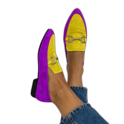 Comfortable Green Suede Loafers for Women with Pointed Toe Casual Style