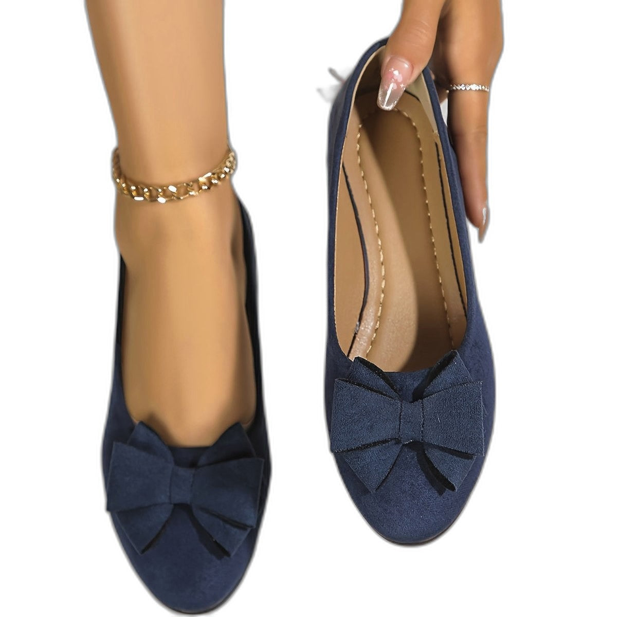 Comfortable Grey Ballet Flats for Women with Closed Toe Casual Style