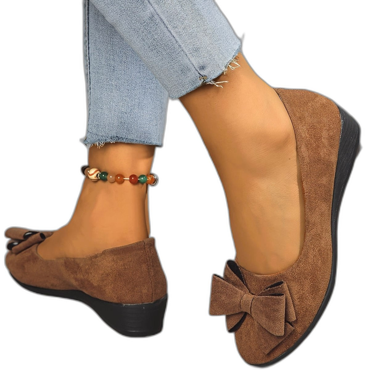 Comfortable Grey Ballet Flats for Women with Closed Toe Casual Style