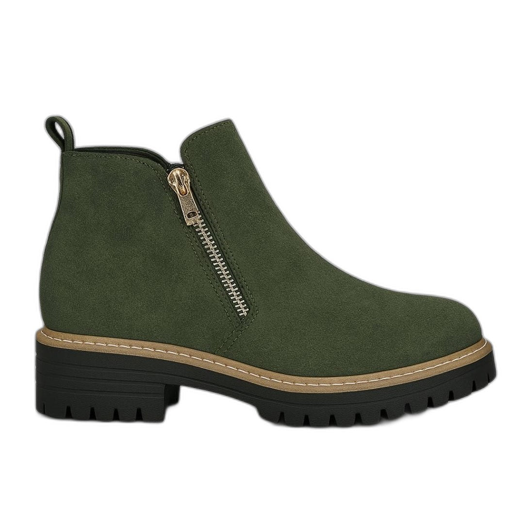 Comfortable Grey Suede Ankle Boots for Women with Closed Toe Casual Style