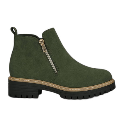 Comfortable Grey Suede Ankle Boots for Women with Closed Toe Casual Style