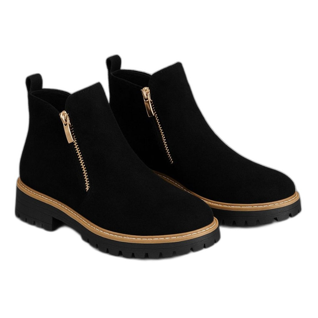 Comfortable Grey Suede Ankle Boots for Women with Closed Toe Casual Style