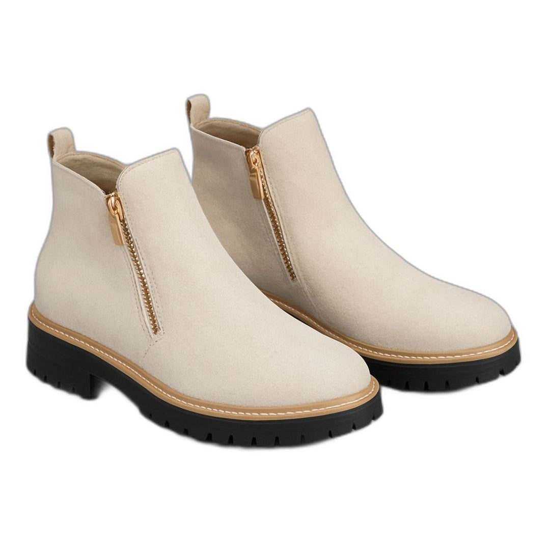 Comfortable Grey Suede Ankle Boots for Women with Closed Toe Casual Style