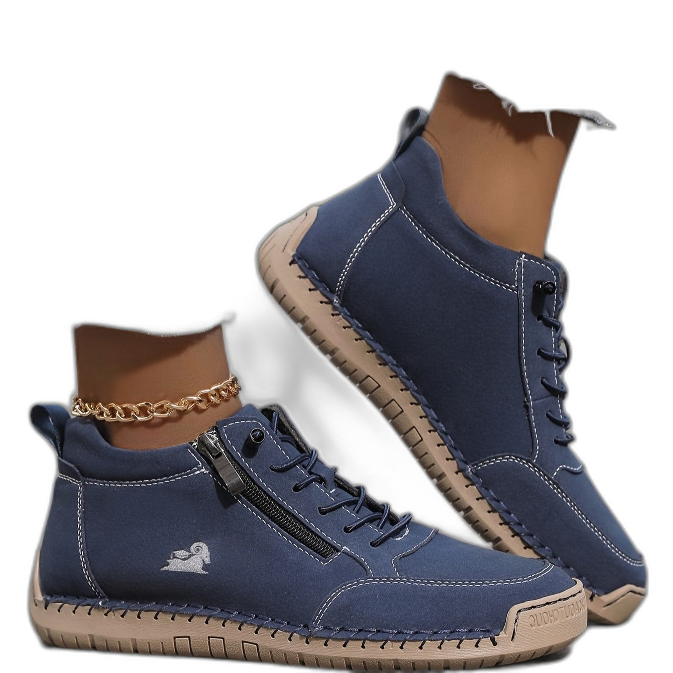 Comfortable Grey Suede Ankle Boots for Women with Closed Toe Lace Up Casual Style