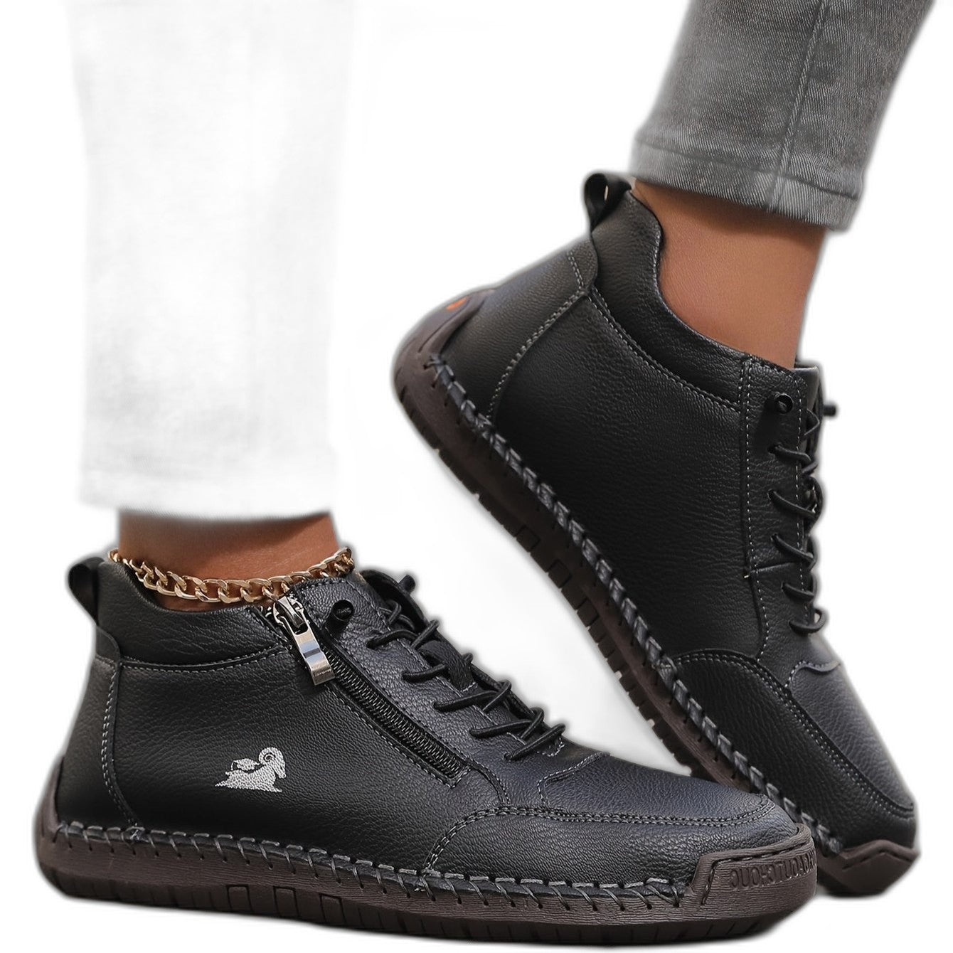 Comfortable Grey Suede Ankle Boots for Women with Closed Toe Lace Up Casual Style
