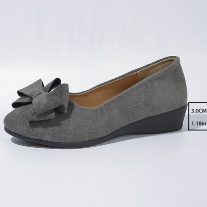 Comfortable Grey Suede Flats for Women with Closed Toe Casual Style