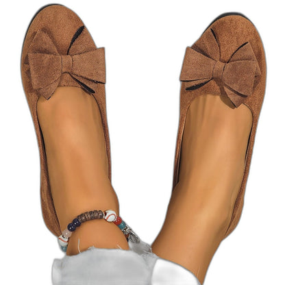 Comfortable Grey Suede Flats for Women with Closed Toe Casual Style
