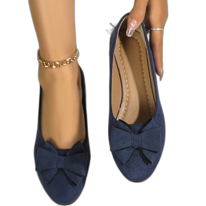 Comfortable Grey Suede Flats for Women with Closed Toe Casual Style