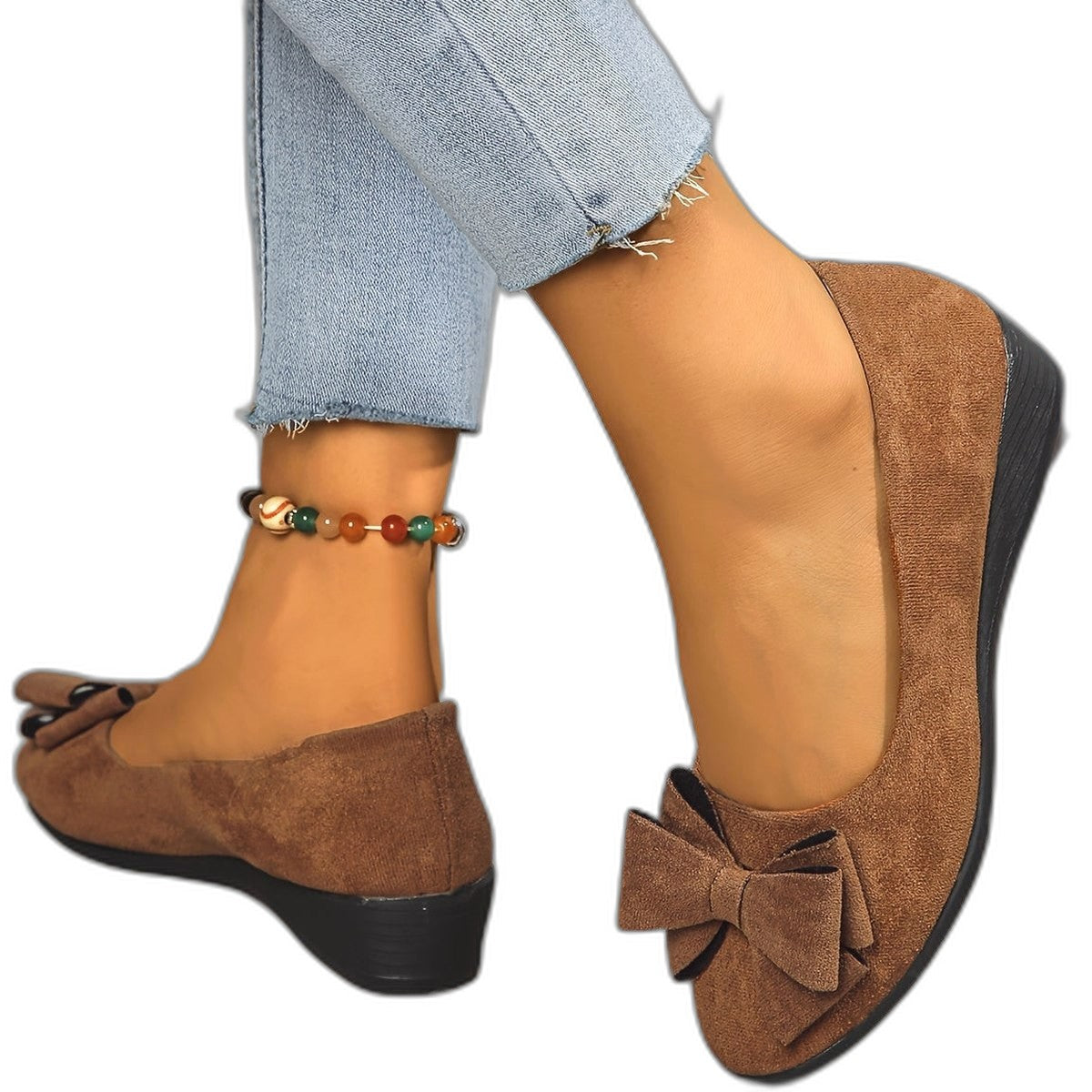 Comfortable Grey Suede Wedge Sandals for Women with Pointed Toe Casual Style