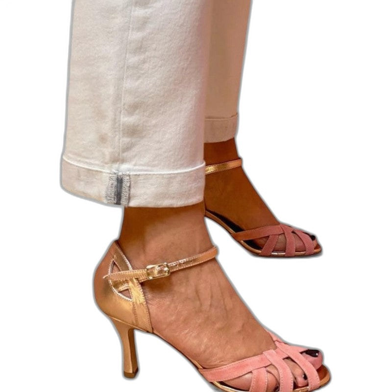 Comfortable Heels for Women with Kitten Heel Ankle Strap Open Toe Party Style