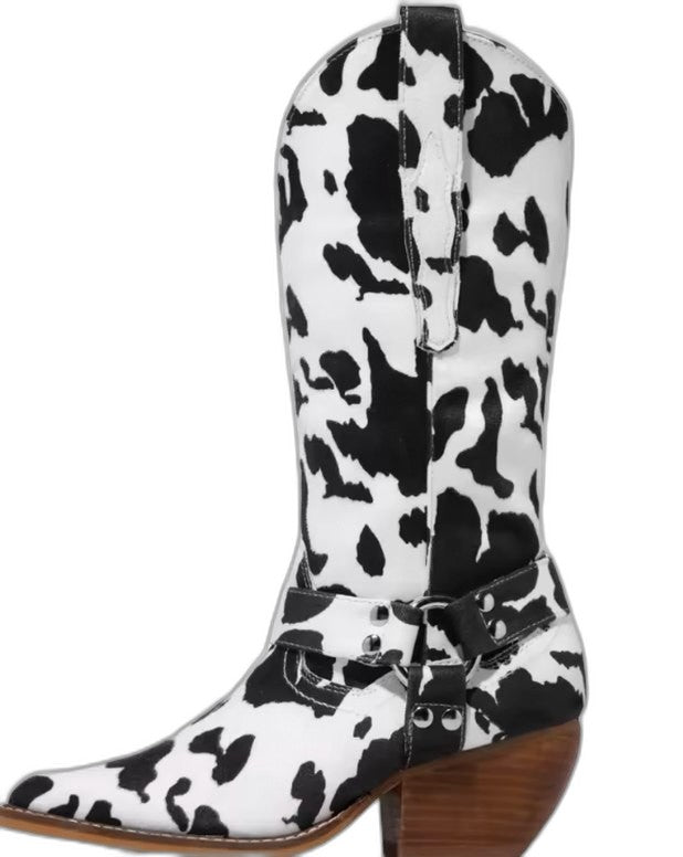 Comfortable Knee High Boots for Women with Block Heel Pointed Toe Casual Style