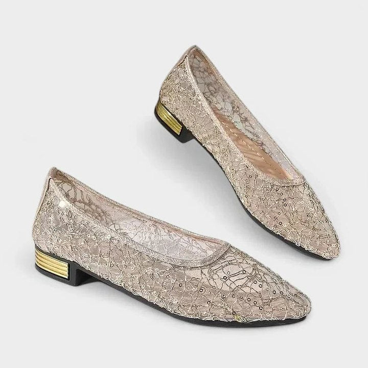 Comfortable Lace Flats for Women with Pointed Toe Party Style