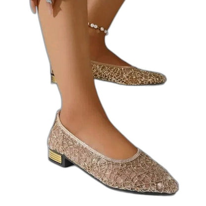 Comfortable Lace Flats for Women with Pointed Toe Party Style