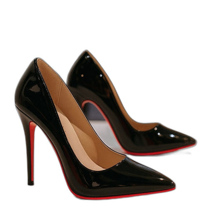 Comfortable Leather Heels for Women with Pointed Toe Party Style
