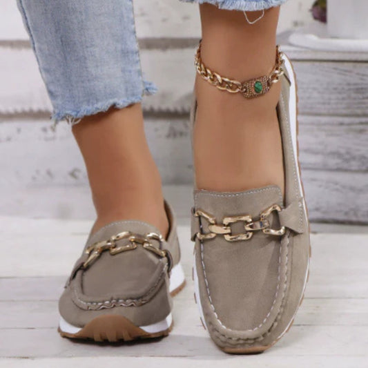 Comfortable Leather Loafers for Women with Closed Toe Casual Style