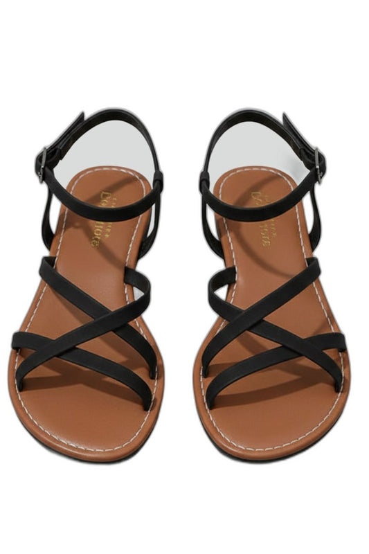 Comfortable Leather Sandals for Women with Ankle Strap Open Toe Strappy Casual Style