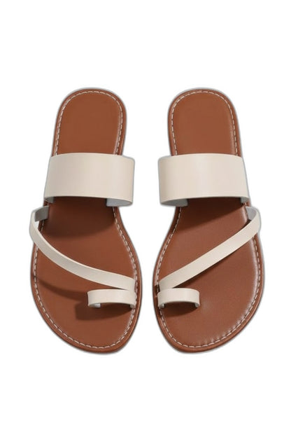 Comfortable Leather Sandals for Women with Open Toe Slip On Buckle Casual Style