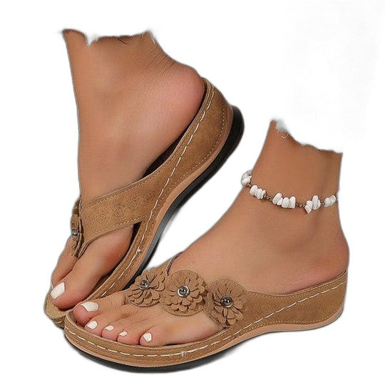 Comfortable Leather Sandals for Women with Platform Open Toe Casual Style