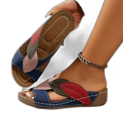 Comfortable Leather Sandals for Women with Platform Open Toe Casual Style