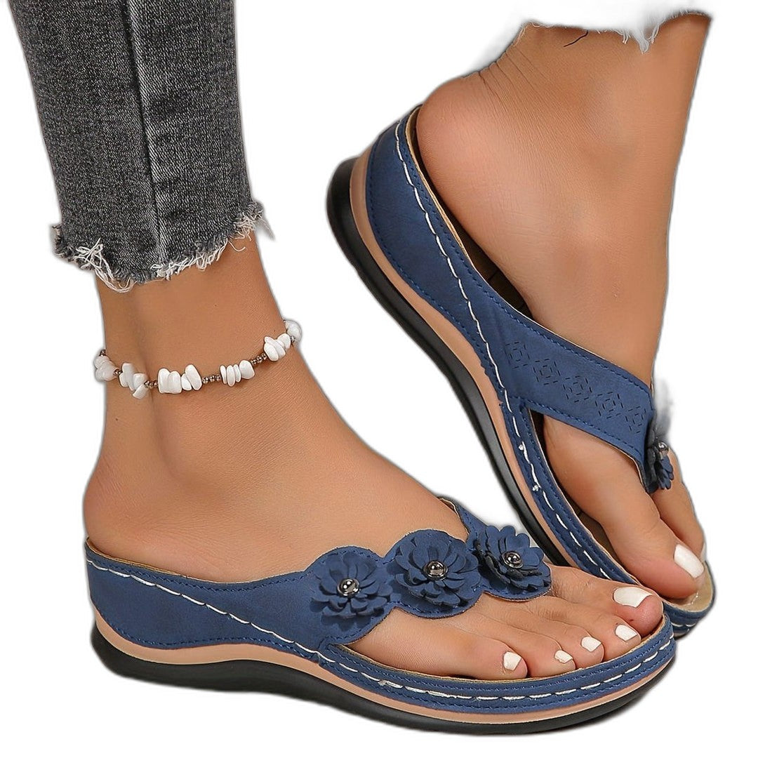Comfortable Leather Sandals for Women with Platform Open Toe Casual Style