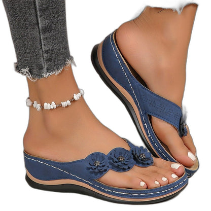Comfortable Leather Sandals for Women with Platform Open Toe Casual Style