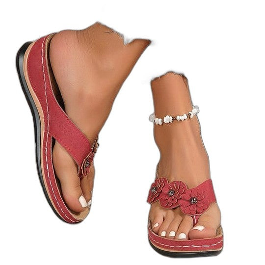Comfortable Leather Sandals for Women with Platform Open Toe Casual Style
