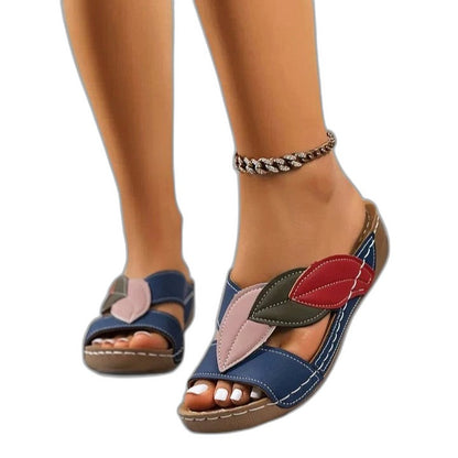 Comfortable Leather Sandals for Women with Platform Open Toe Casual Style