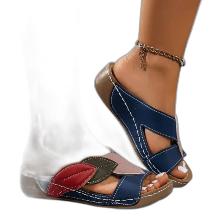 Comfortable Leather Sandals for Women with Platform Open Toe Casual Style
