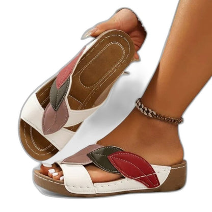 Comfortable Leather Sandals for Women with Platform Open Toe Casual Style
