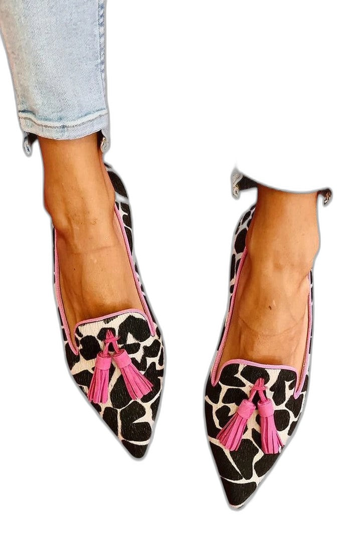 Comfortable Leopard Flats for Women with Pointed Toe Casual Style