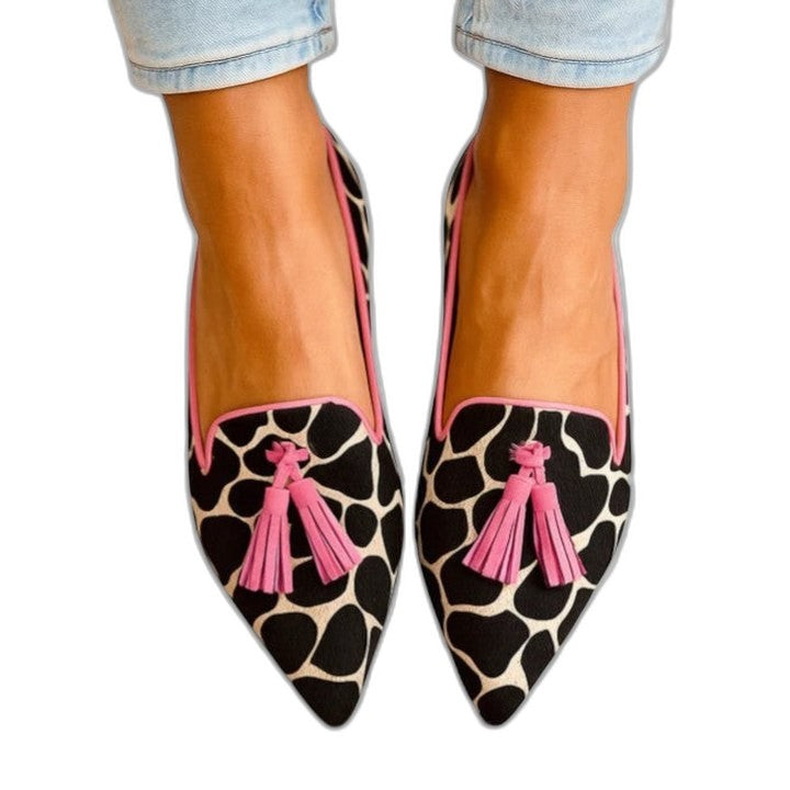 Comfortable Leopard Flats for Women with Pointed Toe Casual Style