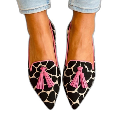 Comfortable Leopard Flats for Women with Pointed Toe Casual Style