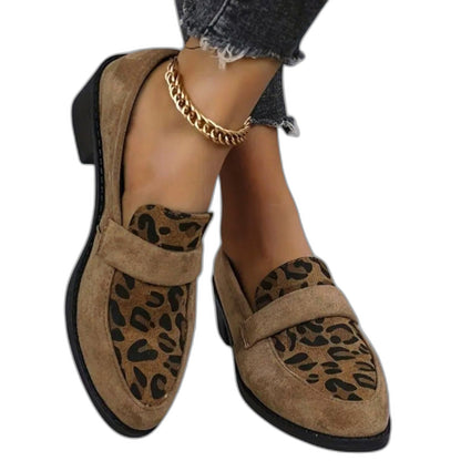 Comfortable Leopard Loafers for Women with Closed Toe Casual Style