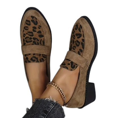 Comfortable Leopard Loafers for Women with Closed Toe Casual Style