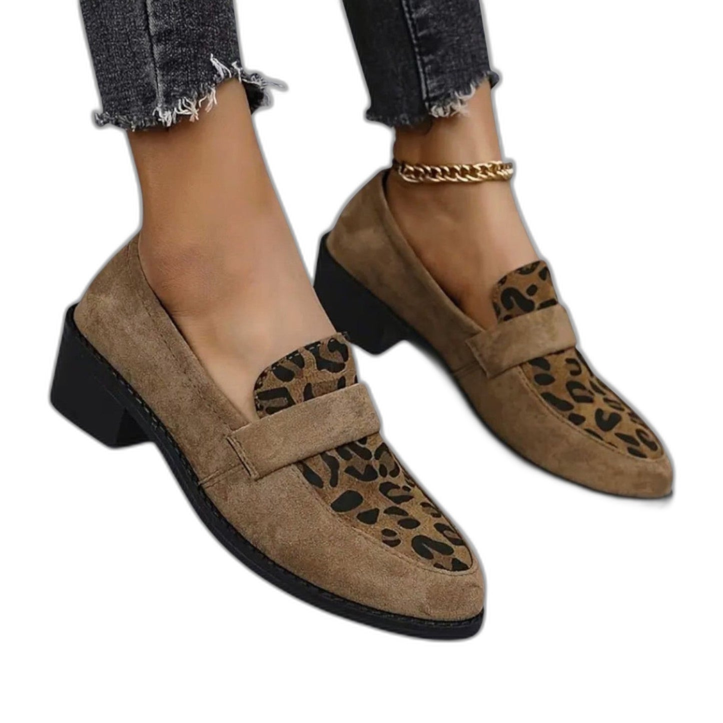 Comfortable Leopard Loafers for Women with Closed Toe Casual Style