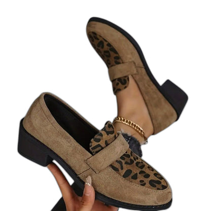 Comfortable Leopard Loafers for Women with Closed Toe Casual Style